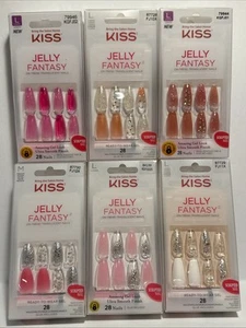 KISS NAILS JELLY FANTASYTranslucent NailsGlue-On Ballerina Shaped New Styles💅🏻 - Picture 1 of 10
