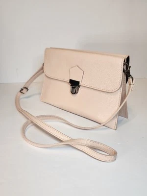 Vera Pelle Genuine Italian Pebbled Leather  Double Sided Crossbody w/ Wristlet - Image 1 of 4