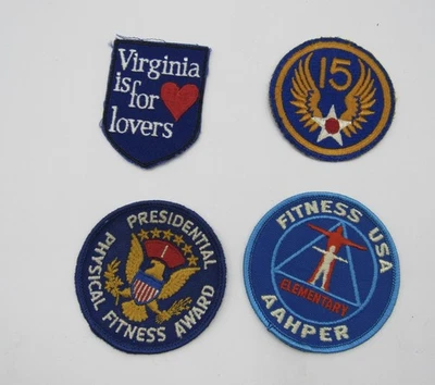 4 vintage cloth patch Virginia is for Lovers/15th Army Air Force/Fitness Award - Image 1 of 4