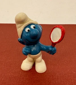 Vintage Schleich 1972 ☆ Smurfs ☆ Vanity Smurf w Mirror #20017 Figure - Imagen 1 de 3