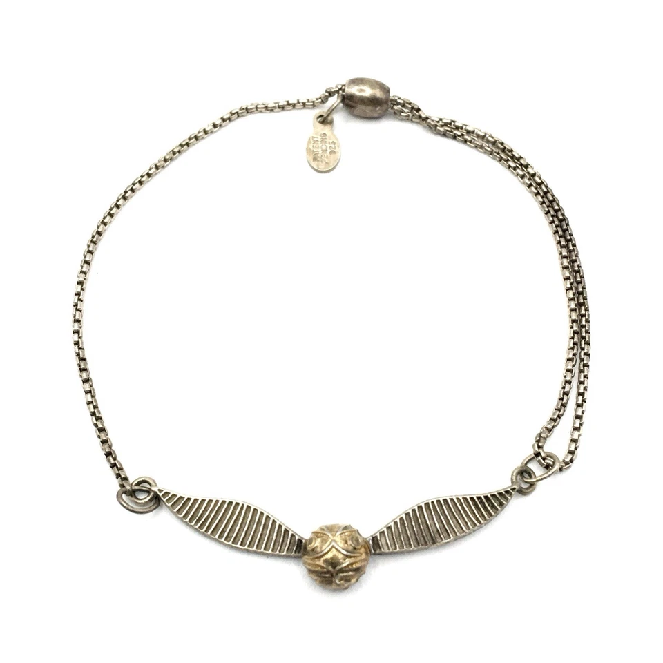 Pulseira ajustável prata esterlina 925 Alex and Ani Harry Potter pomo dourado - Imagem 1 de 4