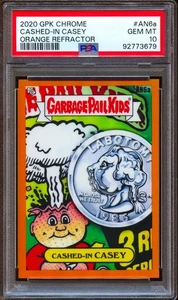 2020 Garbage Pail Kids Chrome GPK #AN6a Cashed-In Casey ORANGE #/75 PSA 10 - Picture 1 of 2
