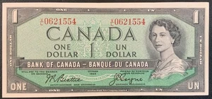 1954 CANADA PAPER MONEY - ONE DOLLAR BANKNOTE! - Picture 1 of 2