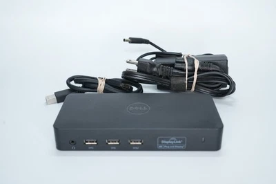 Dell D3100 USB 3.0 Docking Station 4K DisplayLink w/Power Adapter & Cable Tested - Image 1 of 4