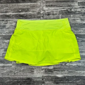 Lululemon Pace Rival Skirt Highlight Yellow sz 6 Lined Athletic Run Skort Tennis - Picture 1 of 5