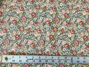 VINTAGE Pink, Yellow & White Flowers, Joan Kessler - 1 YD 32” x 44” - Picture 1 of 1