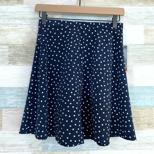 My Michelle Polka Dot Flare Skirt Blue White VTG USA Womens Juniors 7 8 - Picture 1 of 7