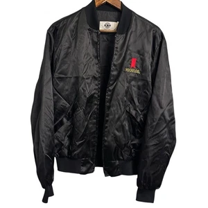 Giacca Bomber Vintage Michelob Birra Anheuser Busch Zip Nero Raso Uomo Large - Foto 1 di 7