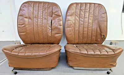 NICE USED ORIGINAL RECARO PORSCHE 356B 356C 356SC BUCKET SEAT BASES AND BACKS - Image 1 of 4
