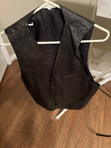 Moroccan Leather Vest 34 - Picture 1 of 2