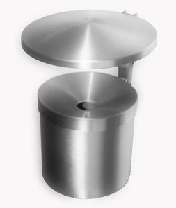 Wand Aschenbecher mit Dach Aluminium, Ascher (Wandaschenbecher) 100% rostfrei - Bild 1 von 3