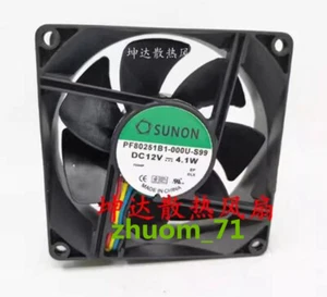 1PC SUNON PF80251B1-000U-S99 12V 4.1W 8025 8cm 4-wire cooling fan - Picture 1 of 2