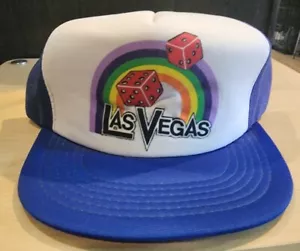 Vintage Las Vegas Dice Rainbow Snapback Hat - Picture 1 of 5