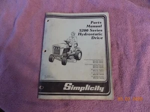 Simplicity 5200 Series Hydrostatic Drive Garden Tractor Parts Manual TP-1093-02 - Picture 1 of 2