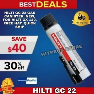HILTI GC 22 GAS CANISTER, NEW, FOR HILTI GX 120, FREE HAT, FAST SHIPPING - Picture 1 of 1