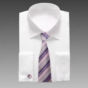 Y&G H6127 Pink Purple Stripes Necktie Gift Silk Tie Hanky Cufflinks Set For Men - Picture 1 of 4