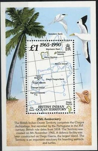 British Indian Ocean Territory 1990 25th Anniversary Territory Status MS, MNH - Bild 1 von 1