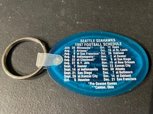 Llavero calendario de fútbol americano Seattle Seahawks 1997 Delmonte’s Sports Bar Tacoma - Imagen 1 de 2