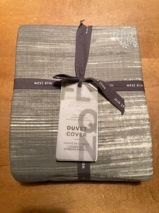 West Elm Duvet Cover Abstract Ikat 100% Cotton Full Queen 92x88" NWT - Picture 1 of 5