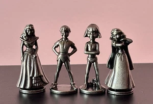 Monopoly Disney Edition 2001 Pewter Figures Set of 4 Mowgli Peter Pan Snow White - Picture 1 of 6