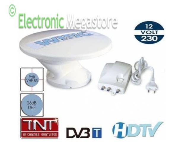 TELECO ANTENNA TV OMNIDIREZIONALE AMPLIFICATA PER CAMPER,BARCA,CAMION,CASA.WING