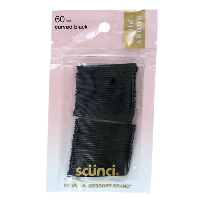 Scunci Curved Bobby Pins, Black, 60-Pieces - Image 1 of 2