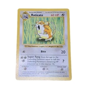 1999 Pokemon Raticate Base Set 1st Edition Shadowless Card 40/102 10 GEM/MINT - Picture 1 of 2