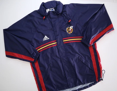 SPAIN 1998/99 ADIDAS Training Football Jacket L Mens Vintage Soccer rain Coat Cover