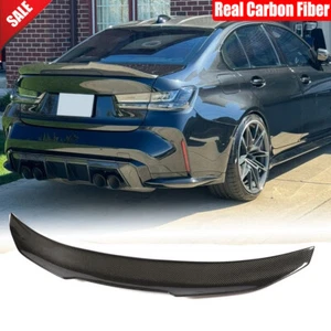 For BMW 3 Series G20 330i G80 M3 2019-2025 Real Carbon Rear Trunk Spoiler Wing - Picture 1 of 14
