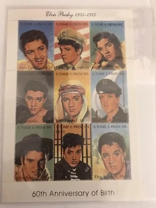 Elvis Presley St Vincent 60thAnniversary Of His Birth Stamp set unused  COA - Picture 1 of 2