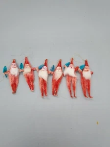 LOT of 6 VTG NOS JAPAN Santas Spun Cotton/Chenille Pipe Cleaner Package Ties - Picture 1 of 11