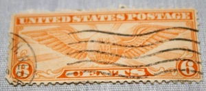 1934 Stati Uniti Francobollo Ali sul Mondo : Usato 6c Posta Aerea - Foto 1 di 5