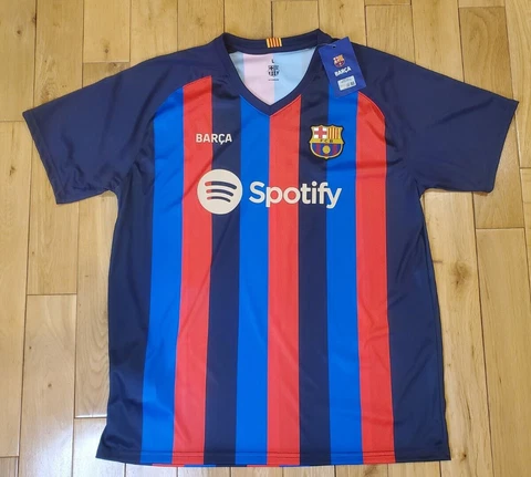 NWT 2022/23 FCB BARCELONA Robert Lewandowski #9 Replica Jersey Kit Men L Barça Cover