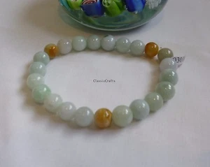Certified A grade 8-9mm beads Multi-colour Jadeite jade bracelet, Gemstone - Picture 1 of 5