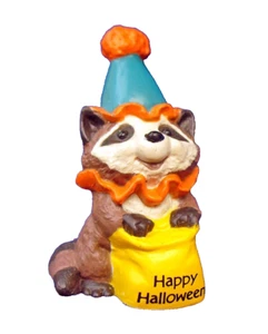 Hallmark MERRY MINIATURES Halloween Vintage RACCOON CLOWN 1989 Mini Figurine NEW - Picture 1 of 4