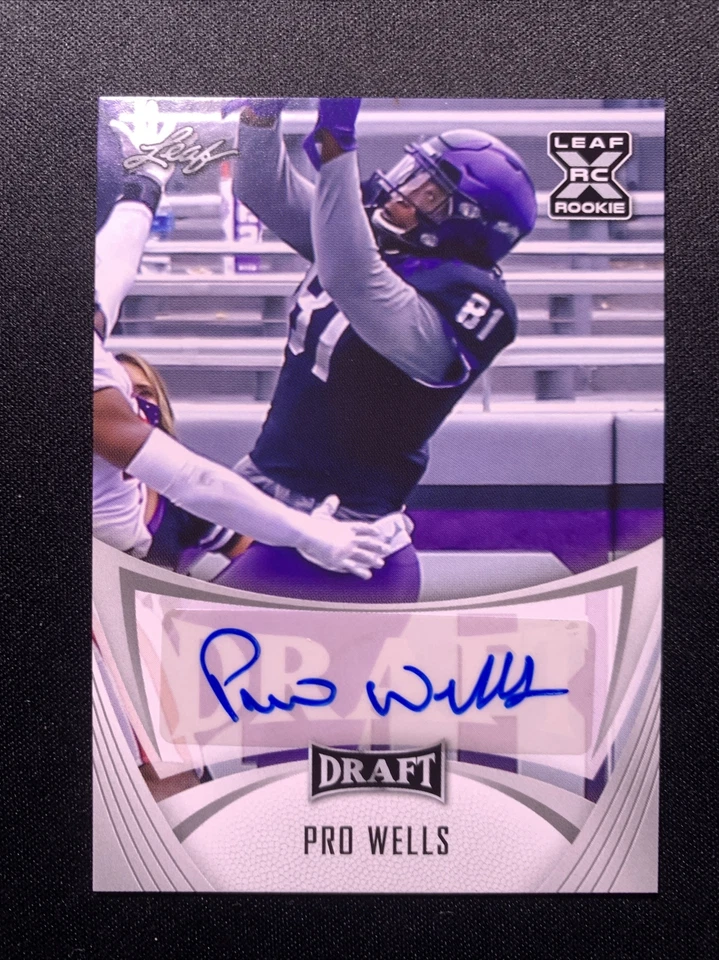 PRO WELLS 2021 LEAF DRAFT Rc Autograph Auto - Image 1 of 4