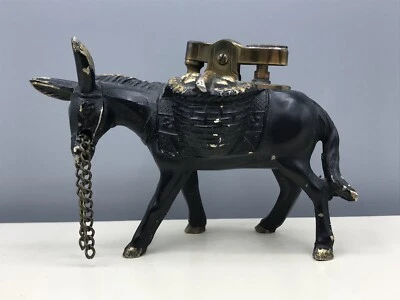 Altes Feuerzeug Tischfeuerzeug Esel Bronze Metall Antik Alt Selten - Bild 1 von 4