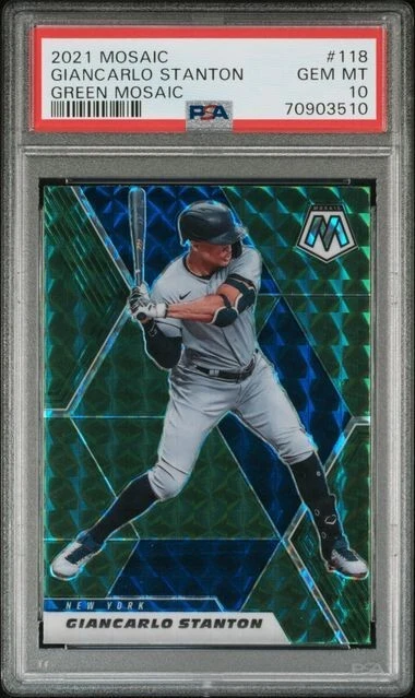2021 Mosaic GREEN MOSAIC #118 Giancarlo Stanton graded PSA 10 Gem Mint Pop. 1 - Image 1 of 1