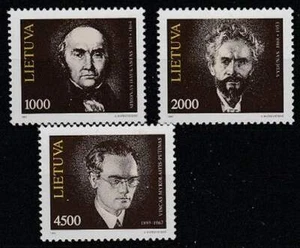 Litouwen postfris 1993 MNH 523-525 - Persoonlijkheden - Imagen 1 de 1