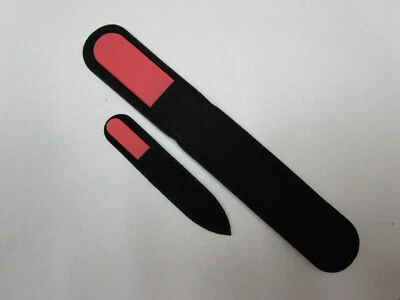 Juego de 2 limas de uñas Mont Bleu, checo, cristal grabado, Lg y pequeño (coral) Foto 1 de 2