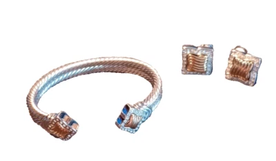 Pendientes y brazalete Park Lane de trébol de cuatro hojas en tono plata/oro Foto 1 de 4