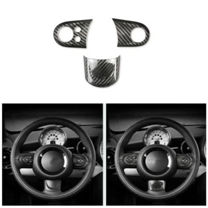 1 Set Hard Carbon Fiber Car Steering Wheel Decorative Cover For Mini R55 R61 R59 - Picture 1 of 8