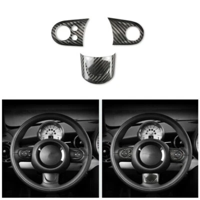 1 Set Hard Carbon Fiber Car Steering Wheel Decorative Cover For Mini R55 R61 R59 - Image 1 of 4