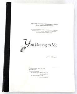 SIGNED Mary Higgins Clark Uncorrected Proof You Belong to Me Readers Copy - Picture 1 of 6