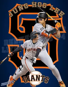 San Francisco Giants Lithograph print of  Jung Hoo Lee 2024 11 x 14 - Picture 1 of 1