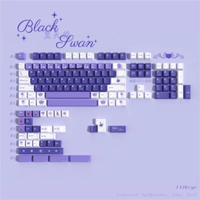 Honkai Star Rail 140 Keycaps Black Swan Anime PBT Dye-sub for Cherry MX Keyboard - Image 1 of 4