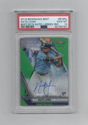 2019 Bowman's Best * Rookie * Nate Lowe * #B19NL * PSA 10 * S/N 20/90 * Auto - Image 1 of 2
