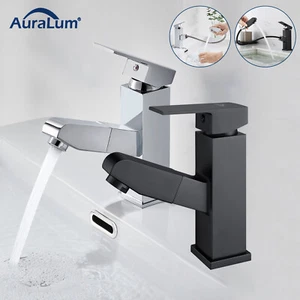 Waschtischarmatur Bad Waschbecken Wasserhahn mit Ausziehbar Brause Mischbatterie - Bild 1 von 38