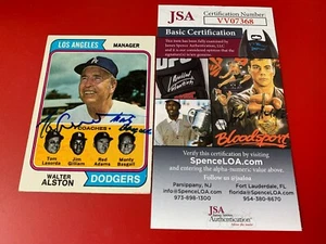 Tommy Lasorda Dodgers 1974 Topps Card Signed Auto JSA COA - Bild 1 von 2