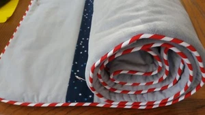 Single bed handmade quilt, sailing boats bed cover, kids room nautical decor - Picture 1 of 6